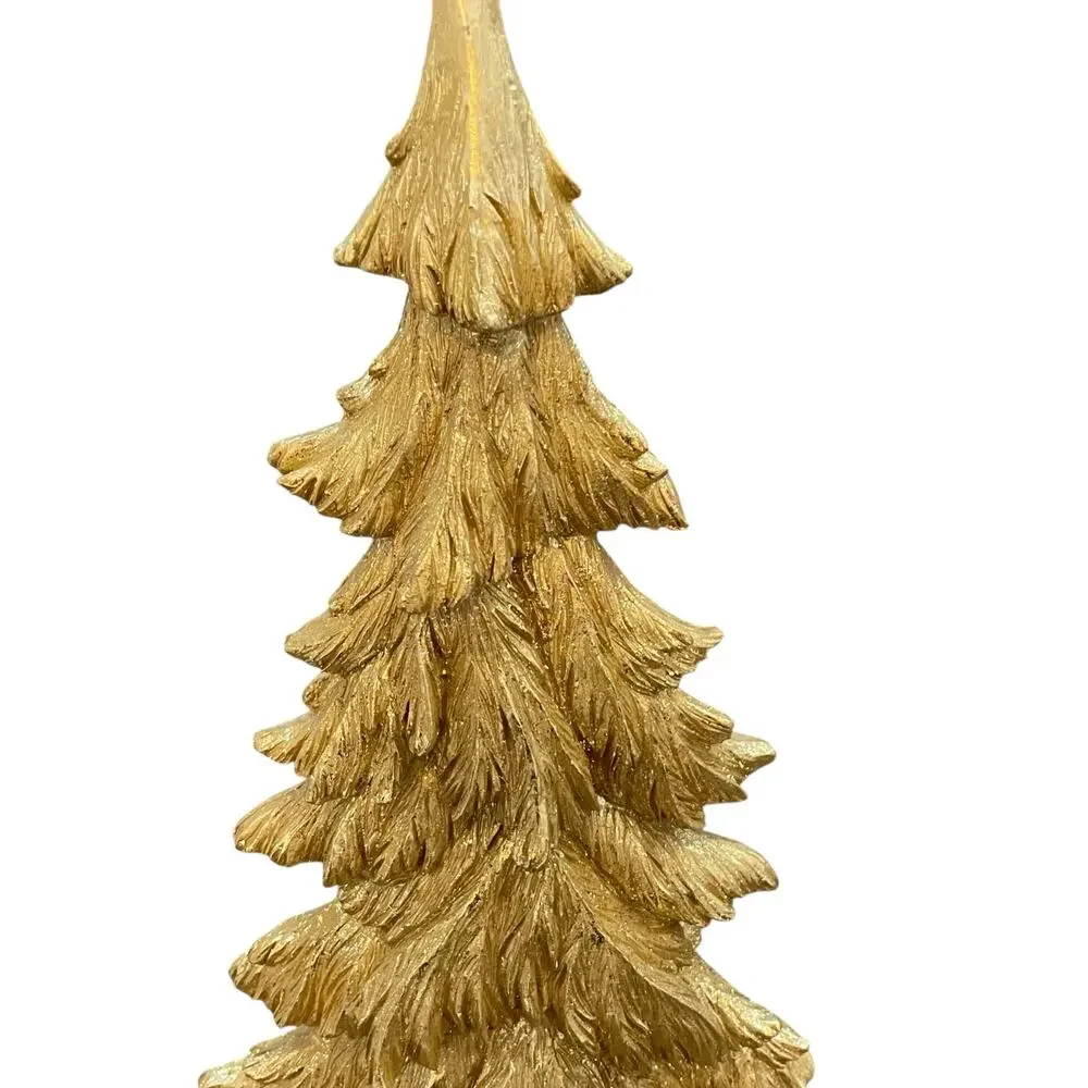 Sleigh Hill 23in Metallic Gold Glitter Resin Christmas Tree Holiday Figurine New